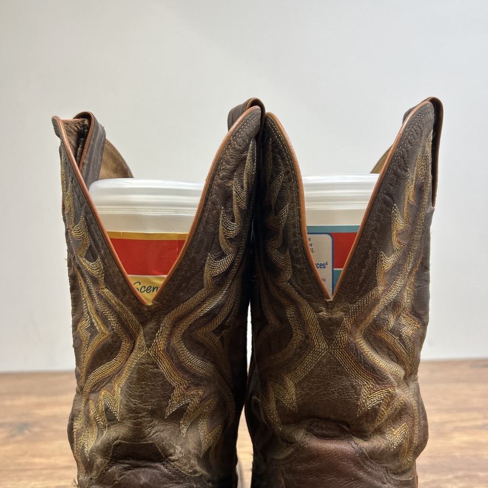 Tony Lama Men's Avett 11" Western Leather Boots-Honey Brown-Size: 8.5 D Rodeo - Picture 6 of 16